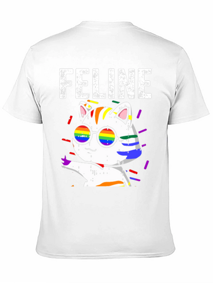 Camiseta Negra con Diseño de Gato FELINE