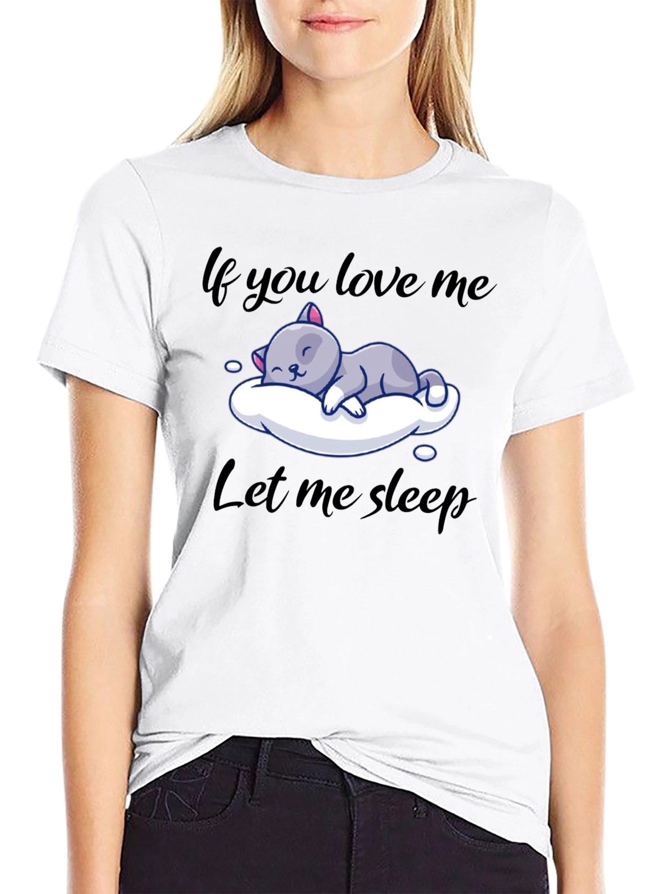 Camiseta Negra If you love me let me sleep
