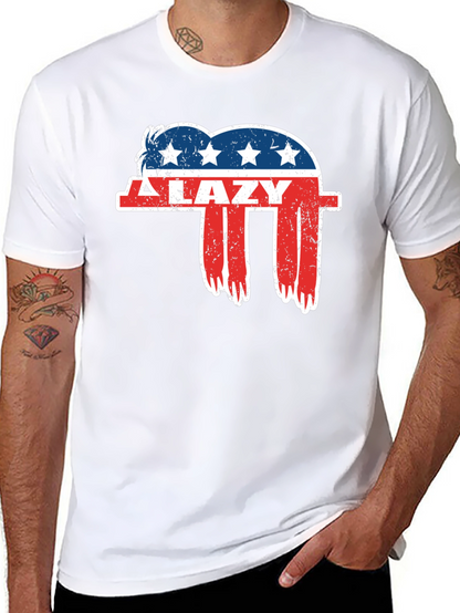 Camiseta Negra Lazy con Diseño Patriótico