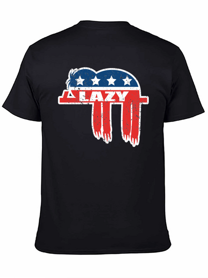 Camiseta Negra Lazy con Diseño Patriótico