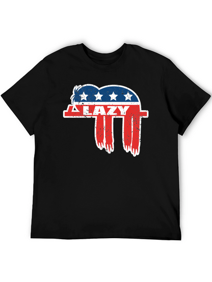 Camiseta Negra Lazy con Diseño Patriótico