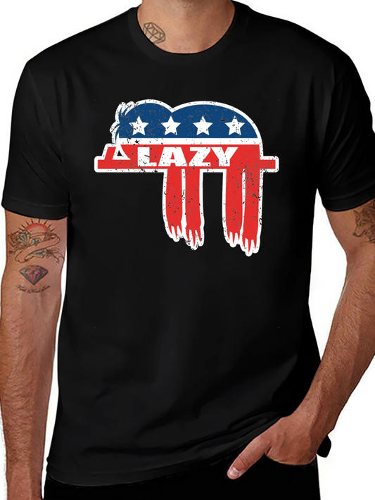 Camiseta Negra Lazy con Diseño Patriótico