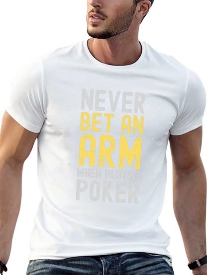 Camiseta Negra Poker: Never Bet An Arm