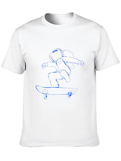 Camiseta Negra con Diseño de Astronauta Skateboarding