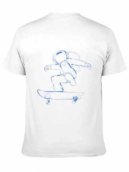 Camiseta Negra con Diseño de Astronauta Skateboarding