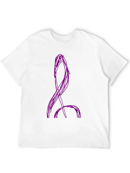 Camiseta Negra con Diseño Abstracto Púrpura