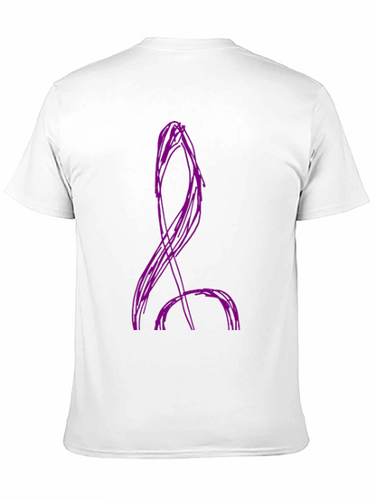 Camiseta Negra con Diseño Abstracto Púrpura