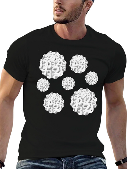 Camiseta Negra Hombre Diseño Abstracto Números