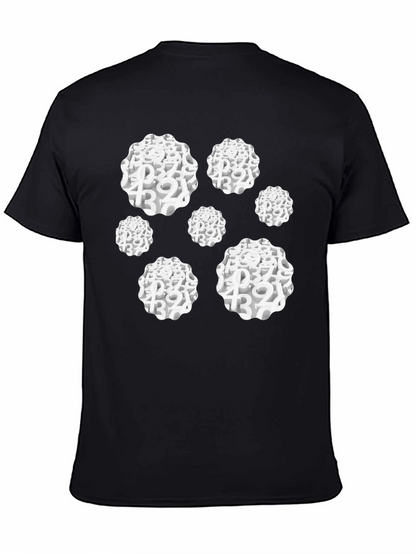 Camiseta Negra Hombre Diseño Abstracto Números