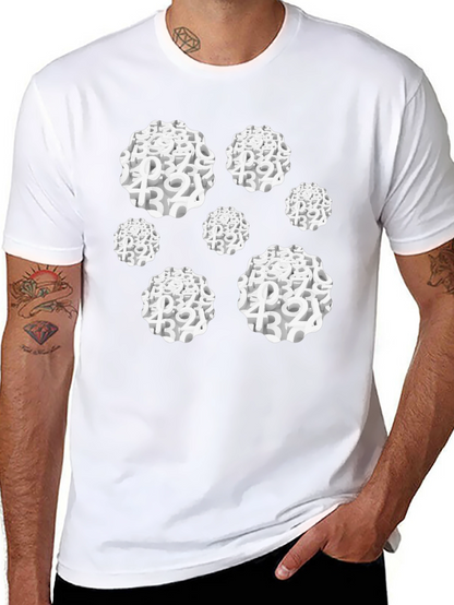 Camiseta Negra Hombre Diseño Abstracto Números