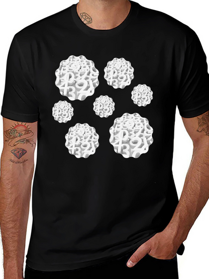 Camiseta Negra Hombre Diseño Abstracto Números