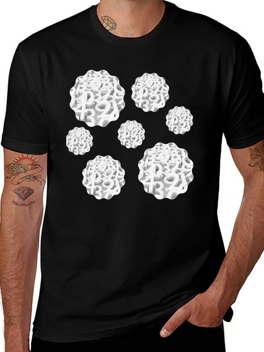 Camiseta Negra Hombre Diseño Abstracto Números