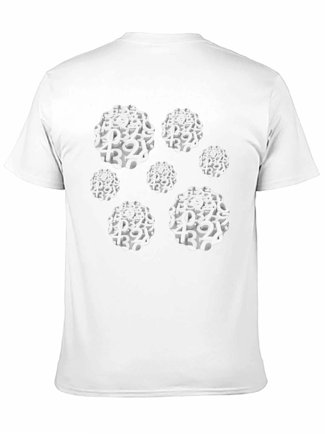 Camiseta Negra Hombre Diseño Abstracto Números