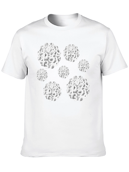 Camiseta Negra Hombre Diseño Abstracto Números