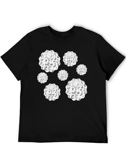 Camiseta Negra Hombre Diseño Abstracto Números