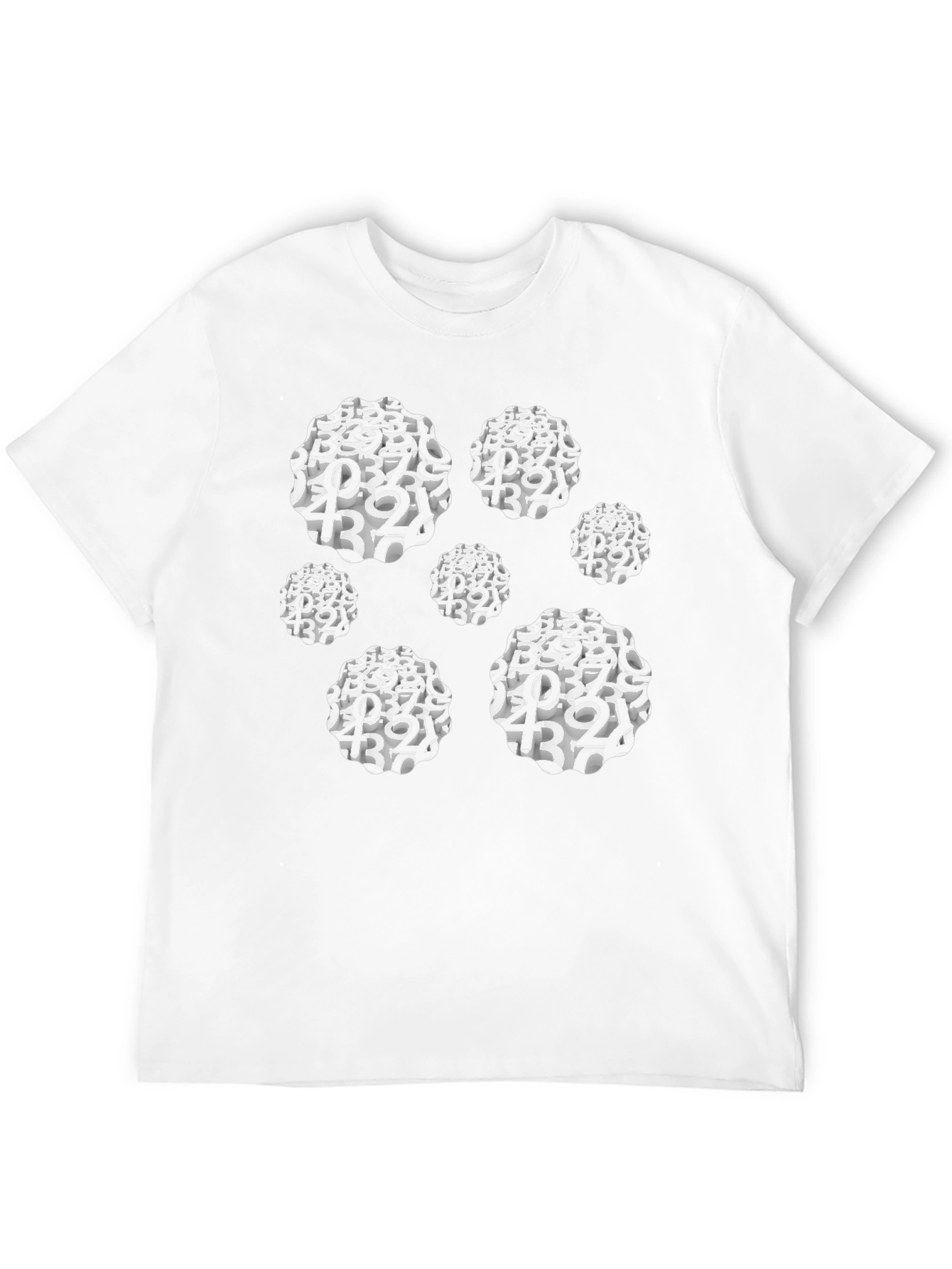 Camiseta Negra Hombre Diseño Abstracto Números