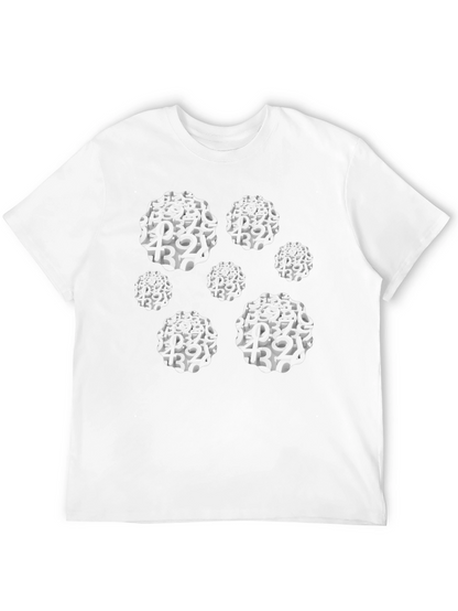 Camiseta Negra Hombre Diseño Abstracto Números
