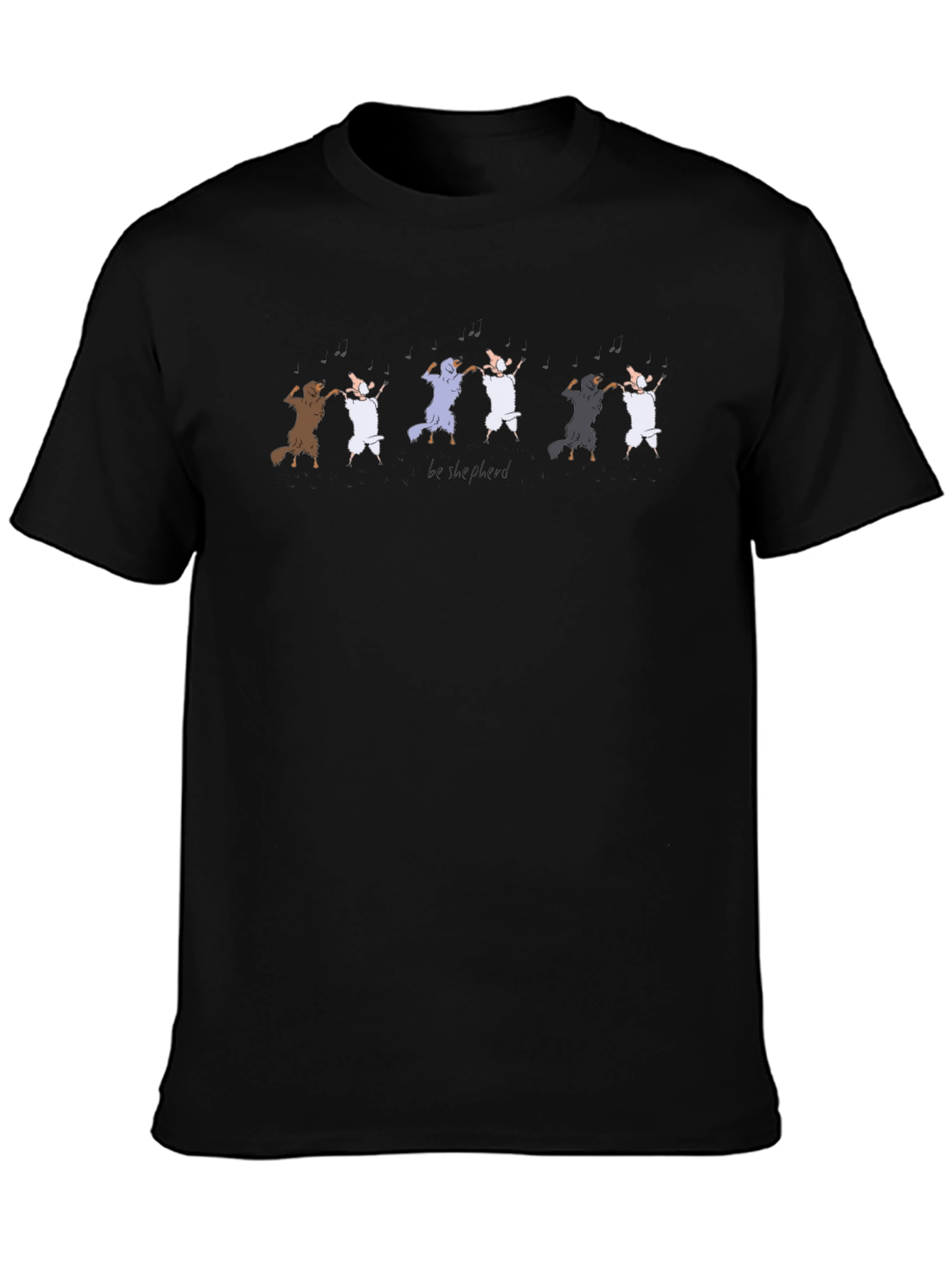 Camiseta Negra Be Shepherd Diseño Ovejas