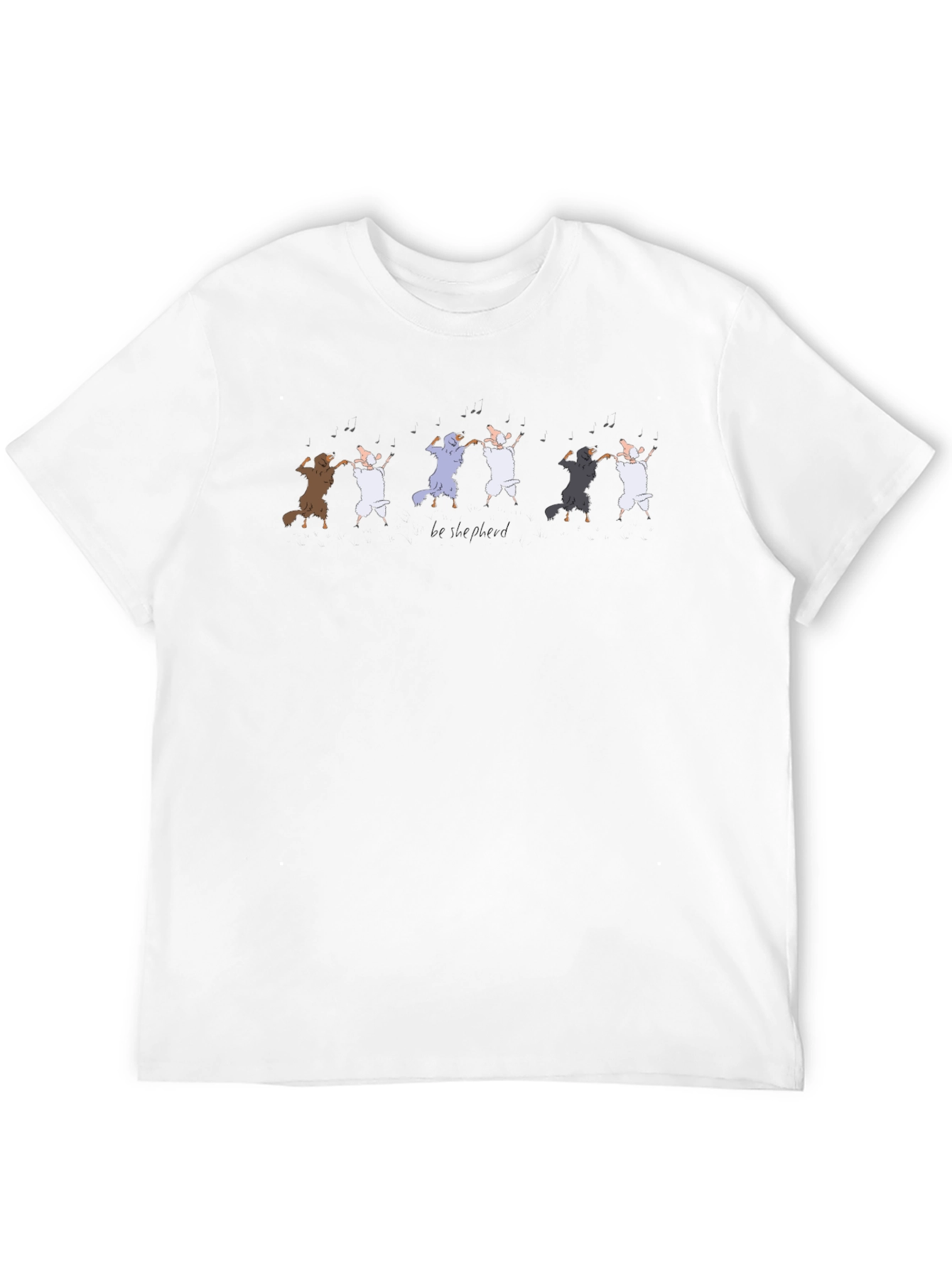 Camiseta Negra Be Shepherd Diseño Ovejas