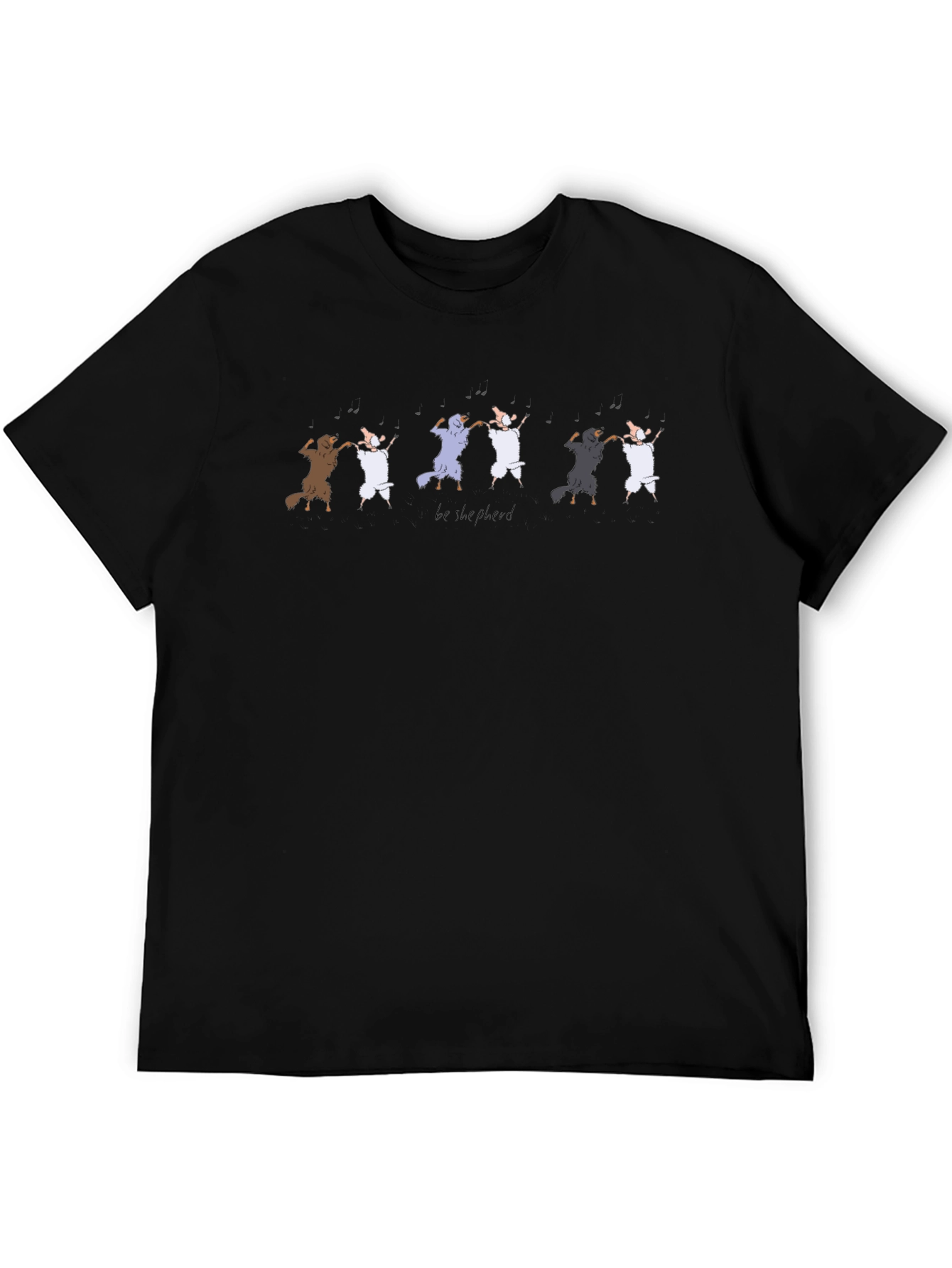 Camiseta Negra Be Shepherd Diseño Ovejas