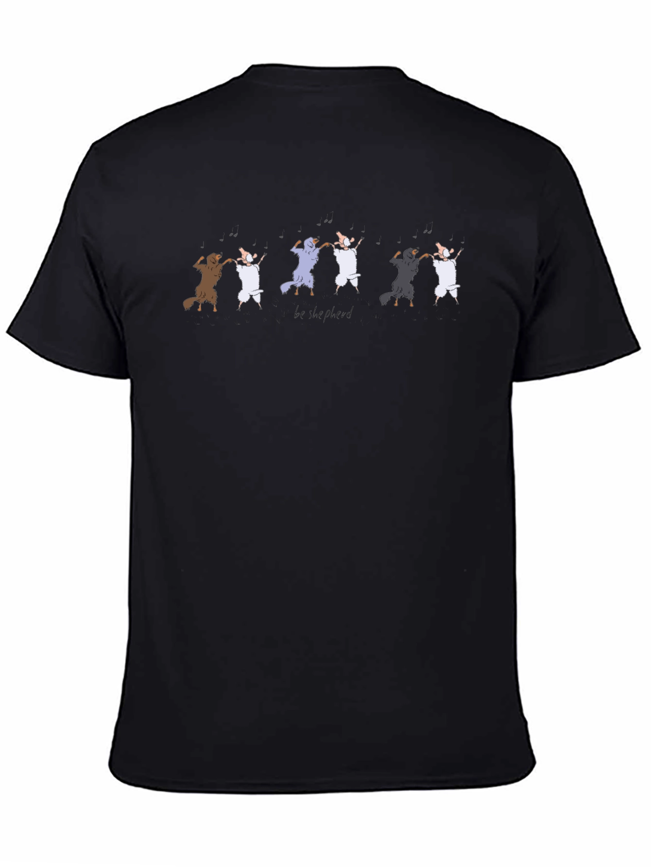 Camiseta Negra Be Shepherd Diseño Ovejas