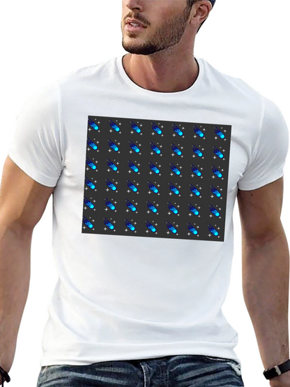 Camiseta Negra con Diseño de Meteoritos Estilizados