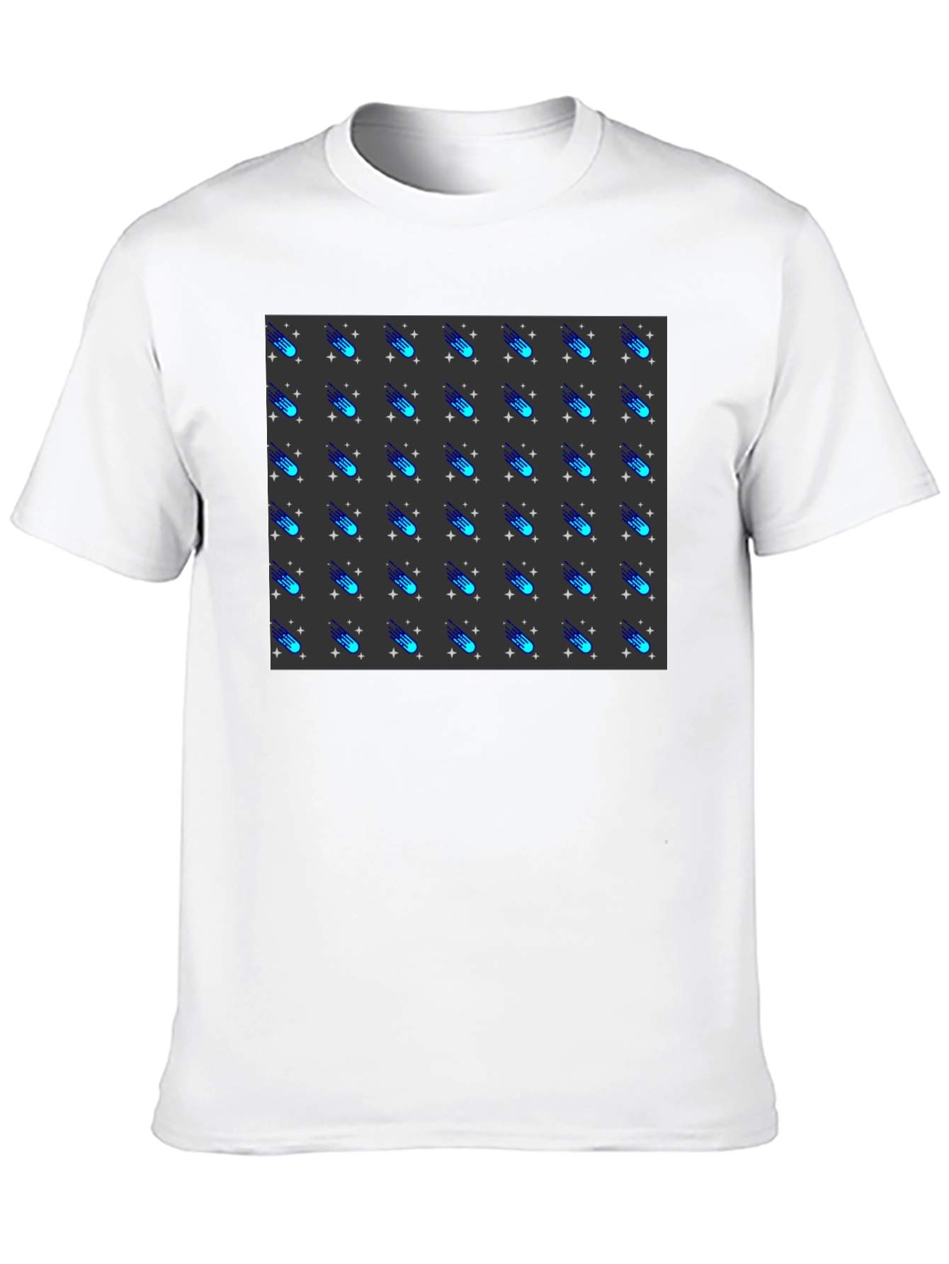 Camiseta Negra con Diseño de Meteoritos Estilizados