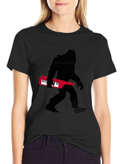 Camiseta Negra Sasquatch Teclado Músico
