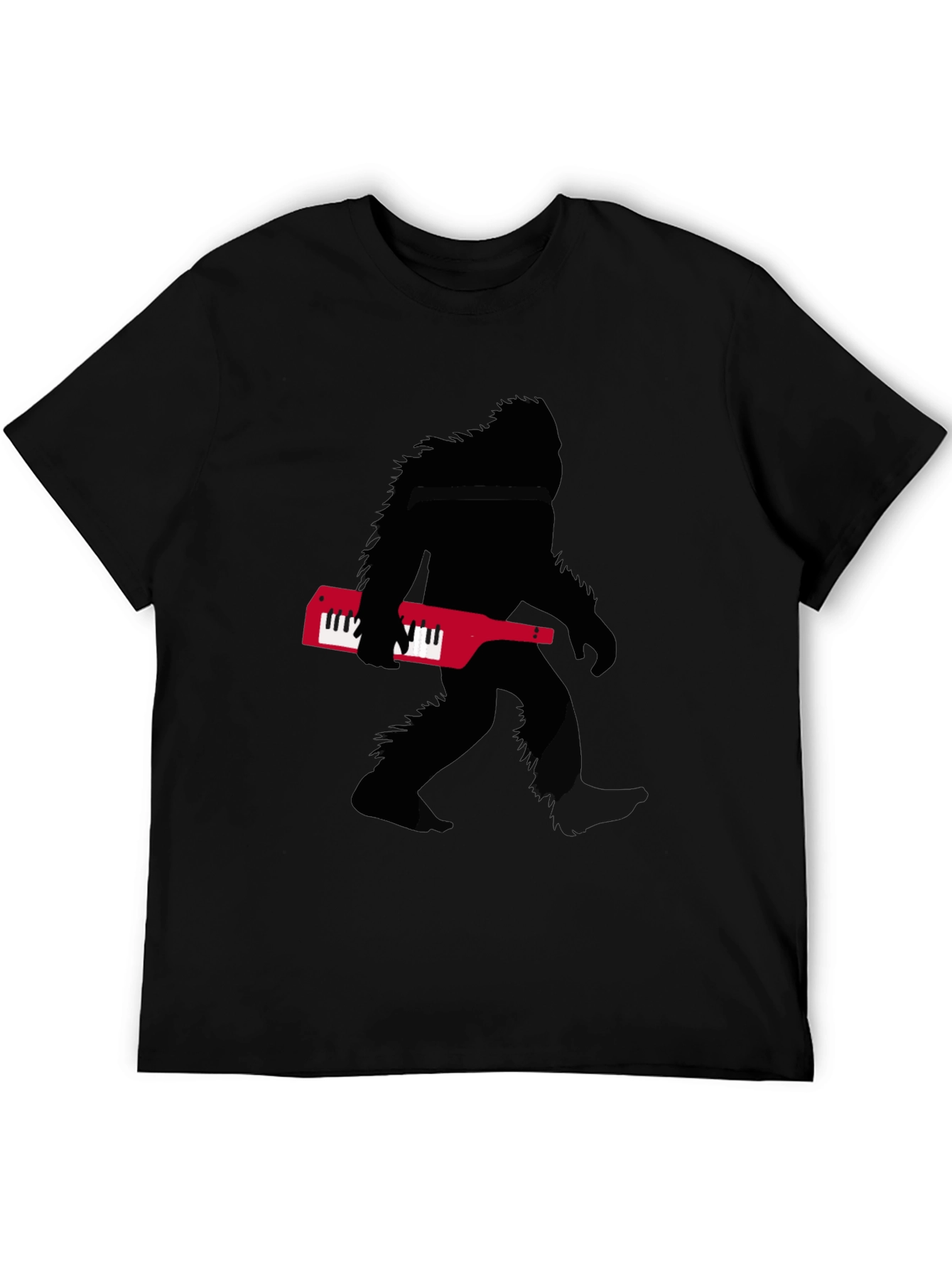 Camiseta Negra Sasquatch Teclado Músico