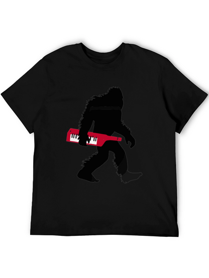 Camiseta Negra Sasquatch Teclado Músico