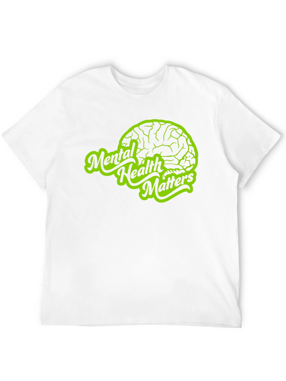Camiseta Negra Salud Mental Importa con Diseño Cerebro