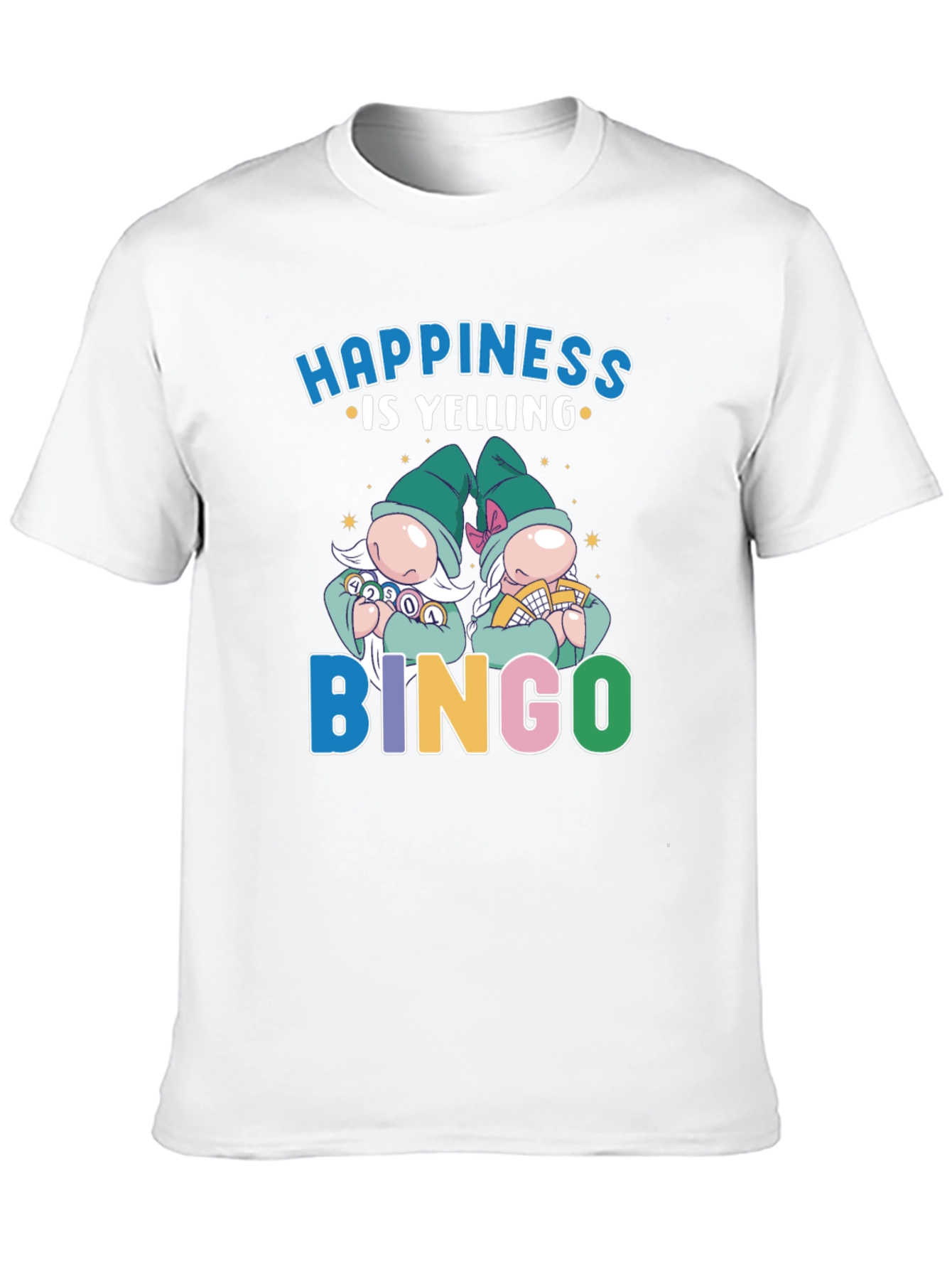 Camiseta Negra: Felicidad es Gritar ¡Bingo!