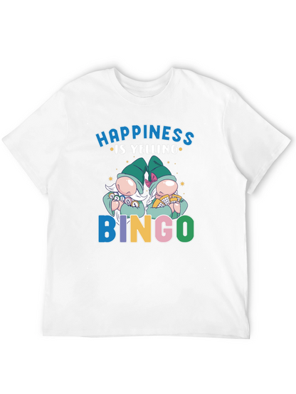 Camiseta Negra: Felicidad es Gritar ¡Bingo!