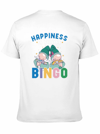 Camiseta Negra: Felicidad es Gritar ¡Bingo!