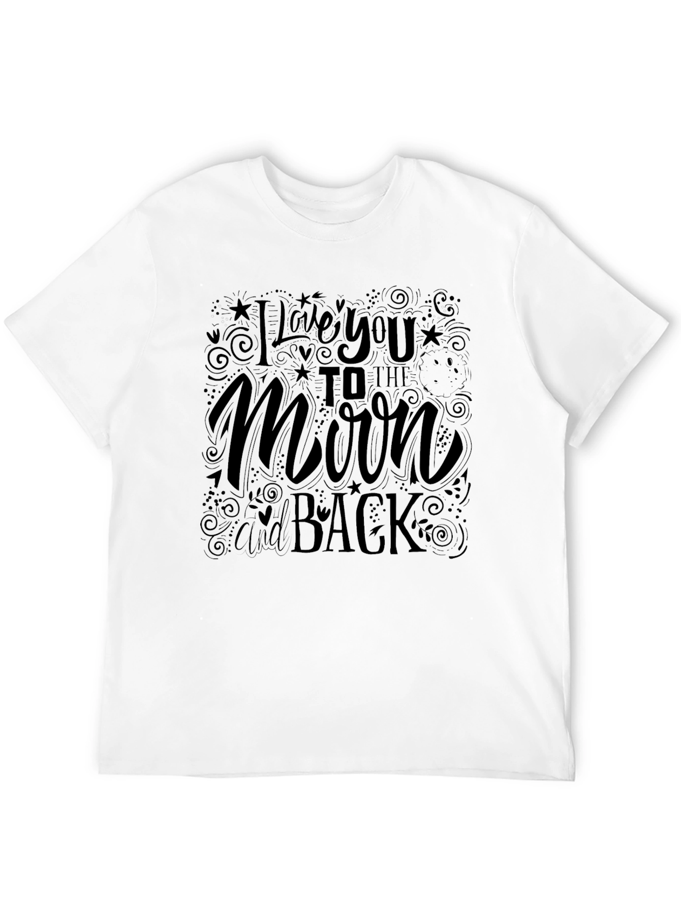 Camiseta Negra: Te Amo Hasta La Luna