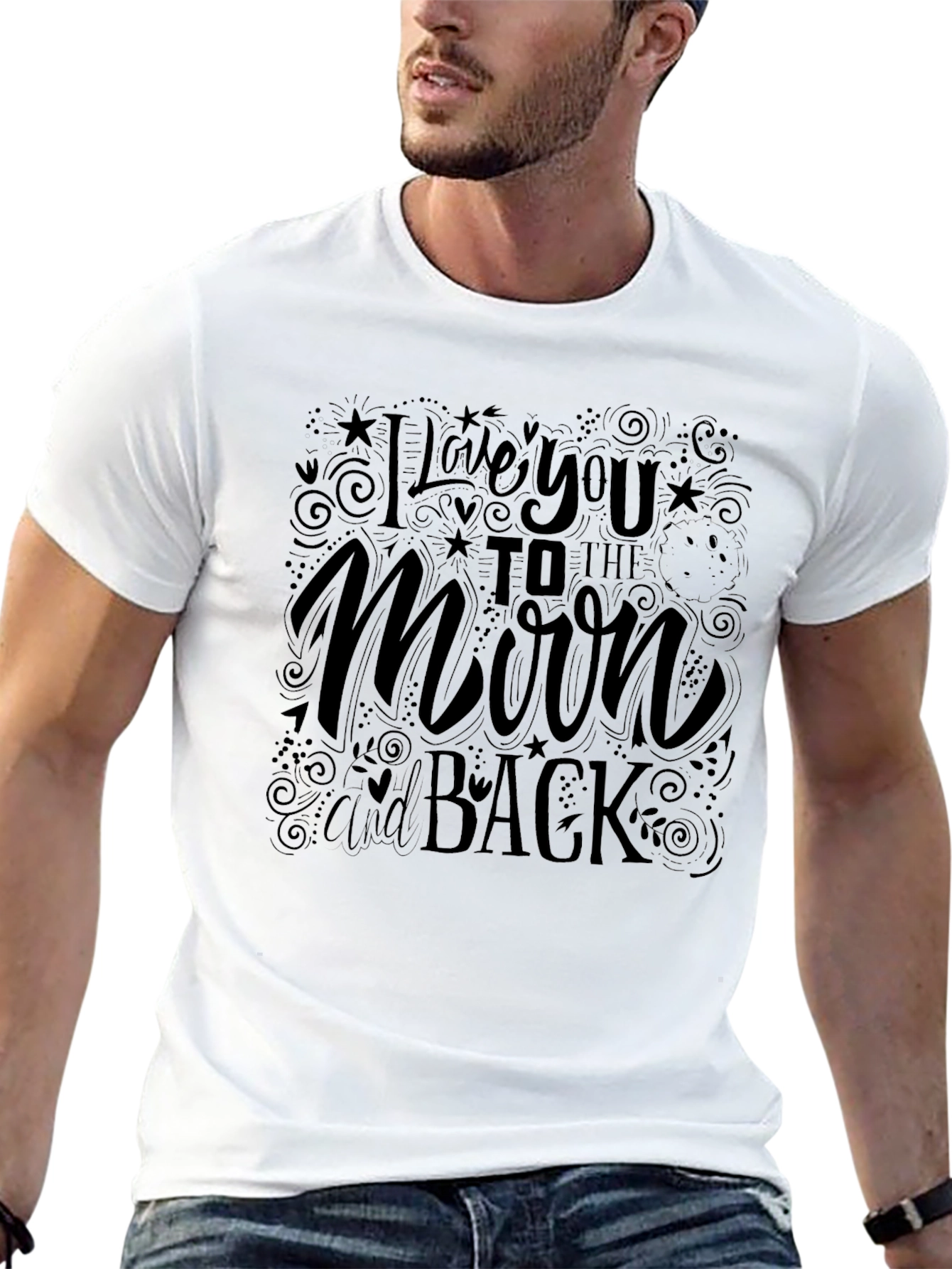 Camiseta Negra: Te Amo Hasta La Luna