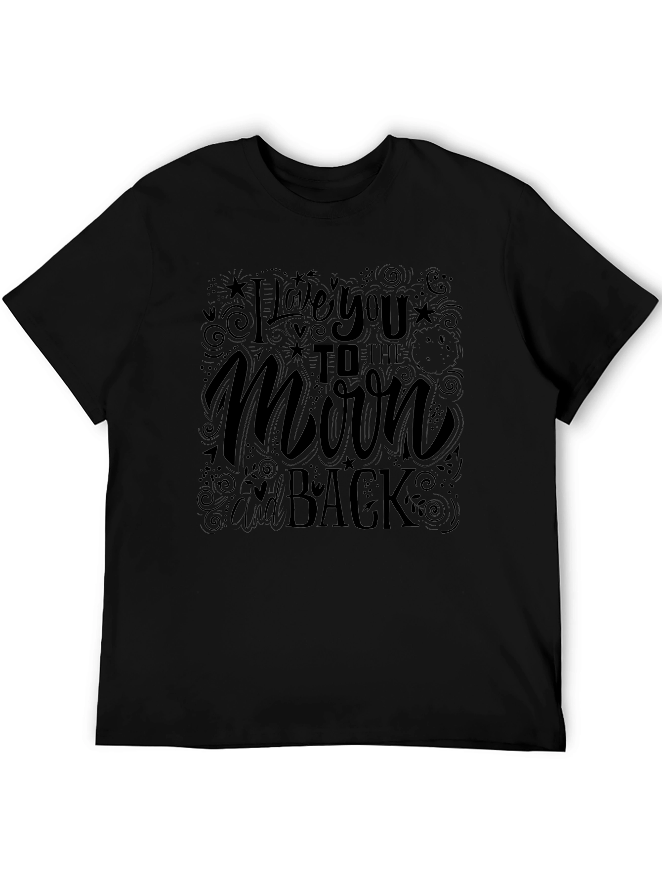 Camiseta Negra: Te Amo Hasta La Luna