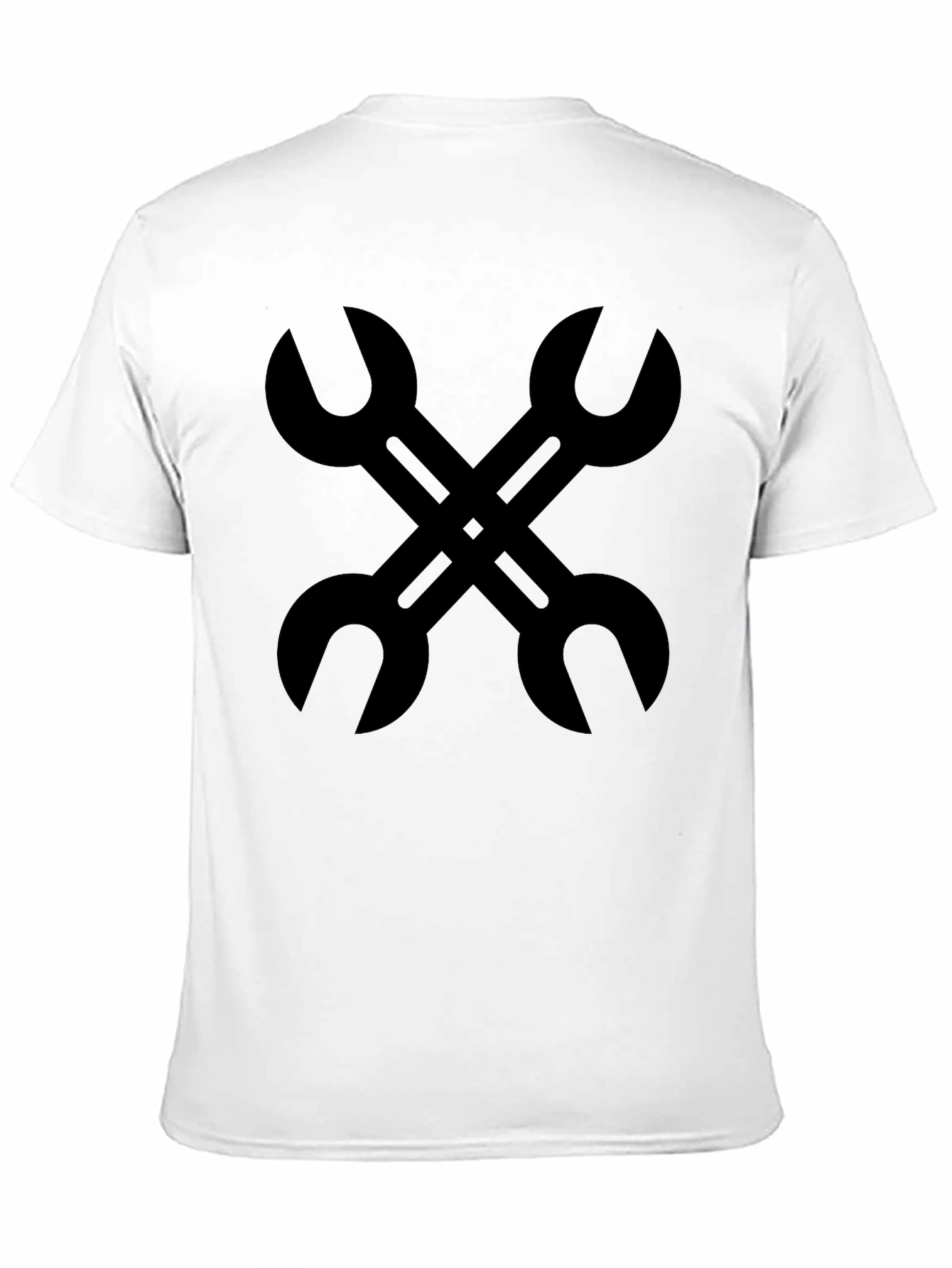 Camiseta Negra con Diseño de Llaves Inglesas Cruzadas