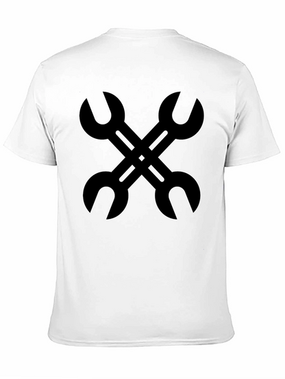 Camiseta Negra con Diseño de Llaves Inglesas Cruzadas
