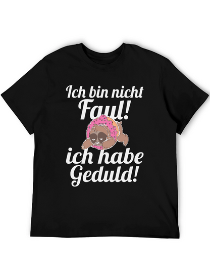 Camiseta Negra con Diseño de Perezoso Divertido