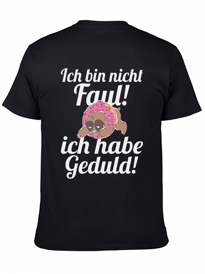 Camiseta Negra con Diseño de Perezoso Divertido