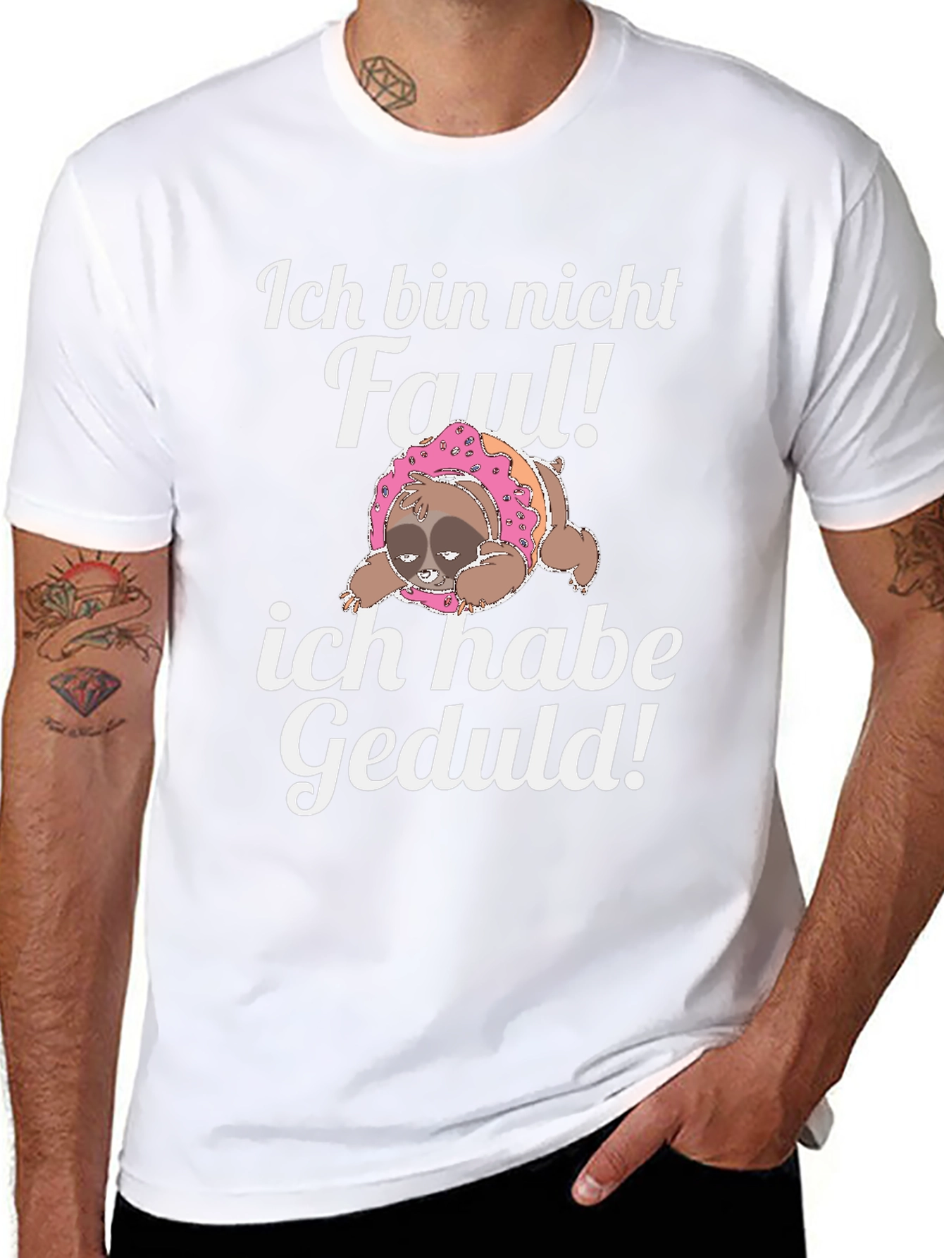 Camiseta Negra con Diseño de Perezoso Divertido