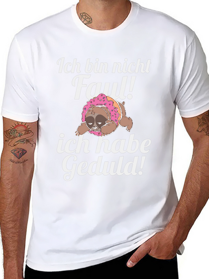 Camiseta Negra con Diseño de Perezoso Divertido