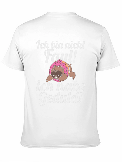 Camiseta Negra con Diseño de Perezoso Divertido