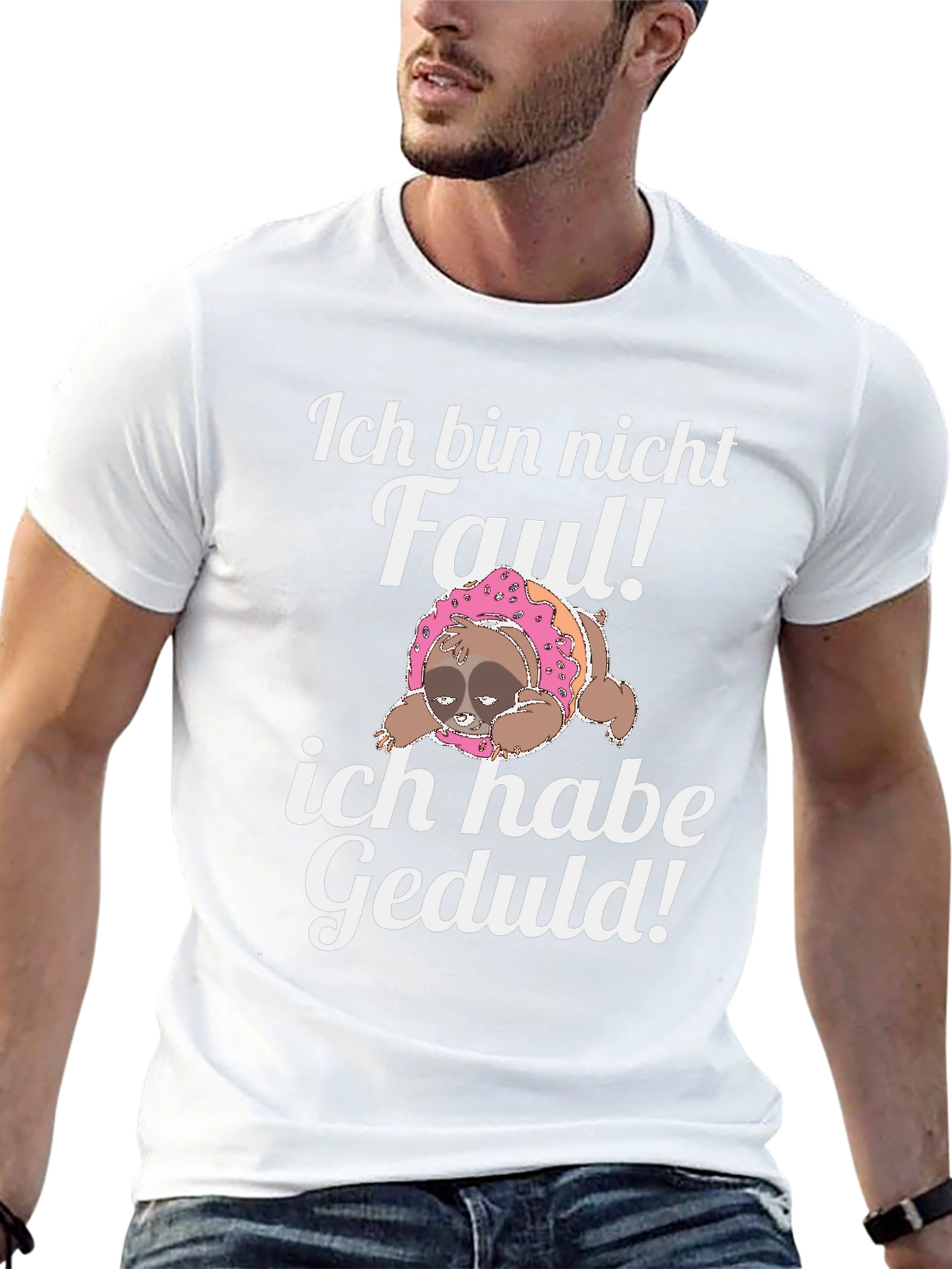 Camiseta Negra con Diseño de Perezoso Divertido