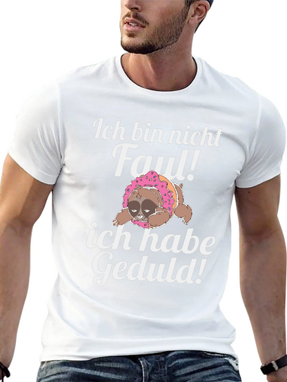 Camiseta Negra con Diseño de Perezoso Divertido