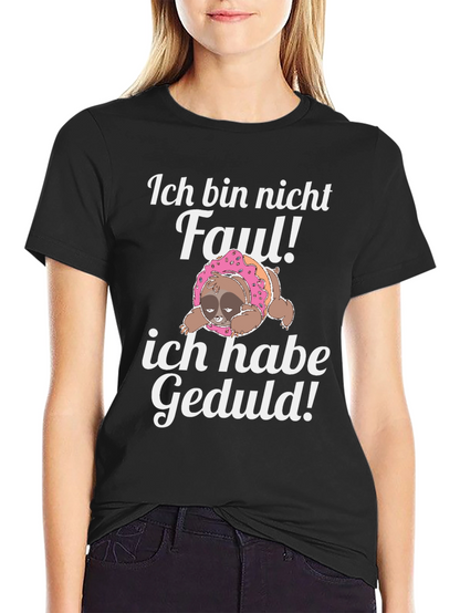 Camiseta Negra con Diseño de Perezoso Divertido