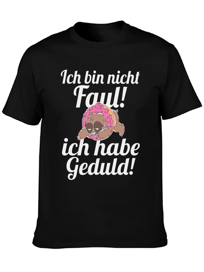 Camiseta Negra con Diseño de Perezoso Divertido