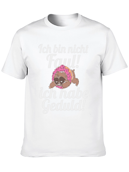 Camiseta Negra con Diseño de Perezoso Divertido
