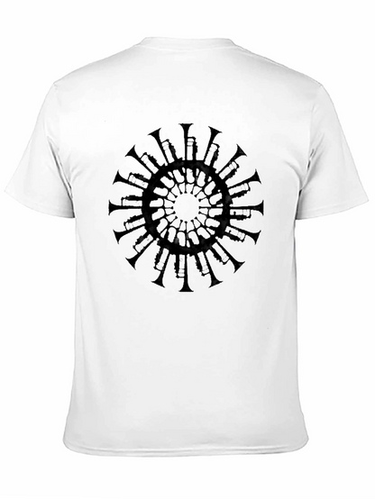 Camiseta Negra Mandala Trompetas Hombre
